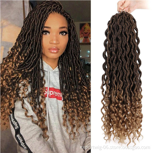 Soft Dread locks Extensions Faux Locs hair synthetic Braiding Curly Hair faux goddess locs hair extensions